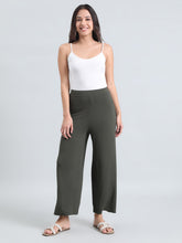 Load image into Gallery viewer, Go Colors Olive Viscose Knit Palazzo

