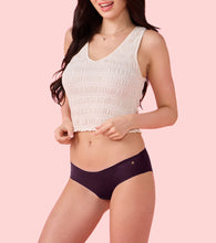 Load image into Gallery viewer, Enamor PB40 Innovations Invisi, All Day Comfort, Low Waist Bikini Panty for Women - No Visible Panty Lines, Sweat wicking, Free Cut, Regular Coverage -  Pack of 1 (Grape Wine)
