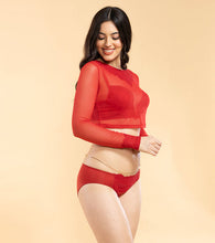 Load image into Gallery viewer, Enamor P141 Low Rise Bikini with Elegant Eyelash Lace and String Detailing for Chic Style
