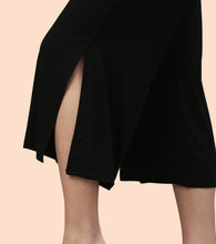 Load image into Gallery viewer, Enamor Mid Rise Crop length Slip on  Shop In Culotte For Women - Relaxed Fit, Super Soft - E064 (Jet Black)
