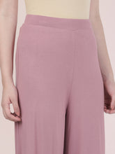 Load image into Gallery viewer, Go Colors Light Wine Viscose Knit Palazzo
