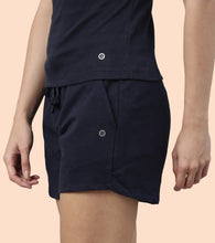 Load image into Gallery viewer, Enamor Sleeveless Scoop Neck Regular Length Tank Top For Women - Relaxed Fit, Soft and Breathable Cotton - E025 (Navy)
