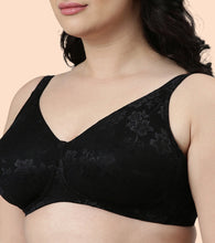 Load image into Gallery viewer, Enamor Plunge Neck, Power Jacquard Lift, Women's Everyday Cotton-Rich Lined Full Support Minimizer Bra - All Day Comfort, Non-Padded, Wirefree, High-Coverage - F135
