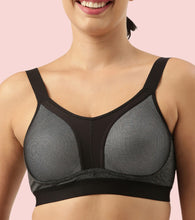 Load image into Gallery viewer, Enamor Innovations Y-panel  Bounce Control, Agion Scent Protect ,Women's Sports Bra - High-Impact, Padded, Wirefree, Full Coverage  - SB25 (Grey Melange)
