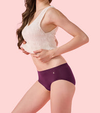 Load image into Gallery viewer, Enamor IP02 Innovations Invisi, Fit Flex, No Visible Panty Lines, All Day Comfort, Mid Waist Brief Panty for Women - Breathable Lightweight Fabric, Antimicrobial with Stain Release, Bonded Free Cut, Regular Coverage -  Pack of 1 (Deep Purple)
