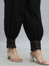 Load image into Gallery viewer, Go Colors Black Embroidered Lace Salwar
