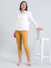Load image into Gallery viewer, Go Colors Light Mustard Cotton Pencil Pant
