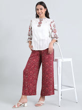 Load image into Gallery viewer, Go Colors Dark Pink Woven Viscose Printed Palazzo
