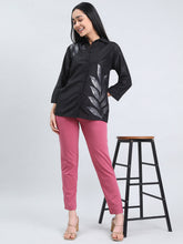 Load image into Gallery viewer, Go Colors Light Wine Cotton Stretch Kurti Pants
