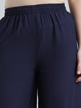 Load image into Gallery viewer, Go Colors Navy 100% Cotton Hakoba Wide Pant

