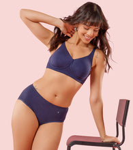 Load image into Gallery viewer, Enamor IP12 Bamboo Cotton Period Panty - Mid Waist, Full Back Coverage, Extended Protective Lining  with Extra Layer at the Crotch - Eclipse
