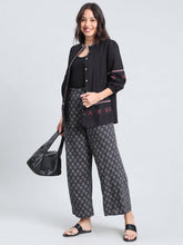 Load image into Gallery viewer, Go Colors Black Woven Viscose Printed Palazzo
