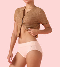 Load image into Gallery viewer, Enamor IP01 Innovations Bamboo Bliss, Anti Rash, All Day Comfort, Mid Waist Brief Panty for Women - Super Soft, Naturally Absorbent, Antimicrobial with Stain release, Inner Elastic, Full Coverage-  Pack of 1 (Pearl Blush)
