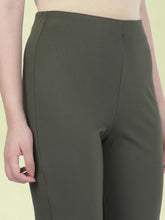 Load image into Gallery viewer, Go Colors Olive Roma Ponte Flared Pant
