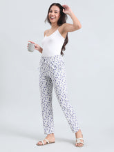 Load image into Gallery viewer, Go Colors White Cotton Knit Printed Lounge Pants
