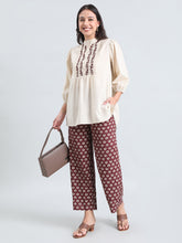 Load image into Gallery viewer, Go Colors Brown Woven Viscose Printed Palazzo
