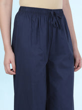 Load image into Gallery viewer, Go Colors Navy Cotton Cambric Lace Salwar
