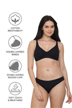 Load image into Gallery viewer, Wacoal BASICS Essentials2.0 Non-Padded Non-Wired Full Cup Everyday Wear T-shirt Bra - Black BI03M01
