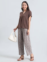 Load image into Gallery viewer, Go Colors Brown Woven Viscose Printed Palazzo
