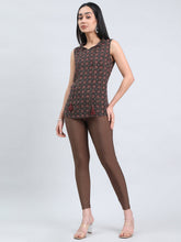 Load image into Gallery viewer, Go Colors Brown Nylon Stretch Shimmer Leggings

