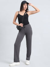 Load image into Gallery viewer, Go Colors Silver Grey Cotton Stretch Track Pant
