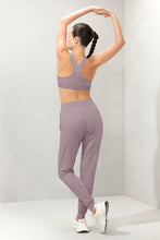 Load image into Gallery viewer, Amante Energize Medium Impact Round Neck Sports Bra - Purple Dove 98701
