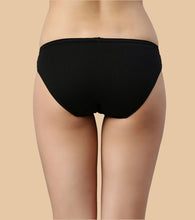 Load image into Gallery viewer, Enamor CB03 Chic Cotton, All Day Comfort, Low Waist Bikini Panty for Women - Naturally Breathable, Antimicrobial with Stain release, Inner Elastic, Regular Coverage -  Pack of 5 (Jet Black / Nude)
