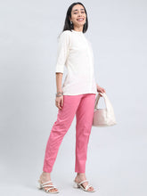 Load image into Gallery viewer, Go Colors Blush Pink Cotton Cambric Cotton Pants
