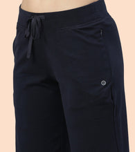 Load image into Gallery viewer, Enamor Mid Rise Knee length Drawstring Closure City Shorts For Women - Slim Fit, Soft and Breathable Cotton - E044 (Navy)
