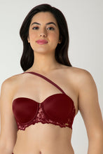 Load image into Gallery viewer, Amante Femme Lace Padded Wired Multiway Bra - Biking Red 06301
