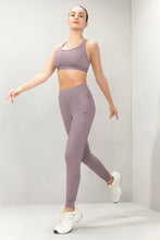 Load image into Gallery viewer, Amante Energize Medium Impact Round Neck Sports Bra - Purple Dove 98701
