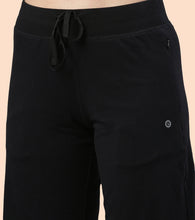 Load image into Gallery viewer, Enamor Mid Rise Knee length Drawstring Closure City Shorts For Women - Slim Fit, Soft and Breathable Cotton - E044 (Jet Black)
