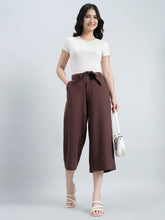 Load image into Gallery viewer, Go Colors Brown Linen Blend Culottes
