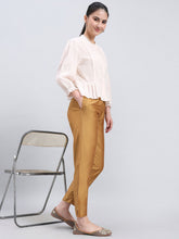 Load image into Gallery viewer, Go Colors Bright Gold Poly Modal Metallic Pants
