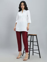 Load image into Gallery viewer, Go Colors Plum Poly Modal Metallic Pants
