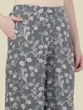 Load image into Gallery viewer, Go Colors Grey Woven Viscose Printed Palazzo
