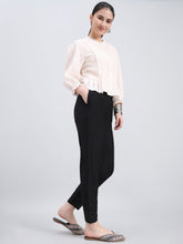 Load image into Gallery viewer, Go Colors Modal Black Festive Metallic Pants
