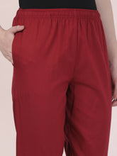 Load image into Gallery viewer, Go Colors Light Maroon Cotton Pencil Pant
