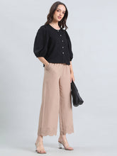 Load image into Gallery viewer, Go Colors Beige Cotton Hakoba Palazzo

