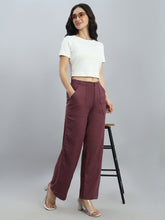 Load image into Gallery viewer, Go Colors Wine Linen Cargo Pants
