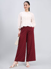 Load image into Gallery viewer, Go Colors Maroon Woven Viscose Printed Palazzo
