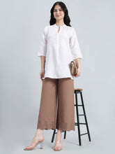 Load image into Gallery viewer, Go Colors Light Brown Cotton Hakoba Palazzo
