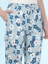 Load image into Gallery viewer, Go Colors Blue Cotton Knit Printed Lounge Pants
