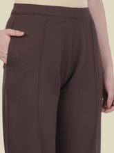 Load image into Gallery viewer, Go Colors Dark Brown Ponte Wide Pants
