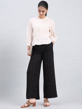 Load image into Gallery viewer, Go Colors Black Viscose Printed Palazzo
