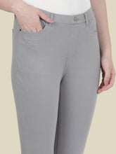 Load image into Gallery viewer, Go Colors Ebony Grey Cotton Polyester Super Stretch Jeggings
