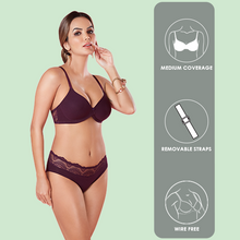 Load image into Gallery viewer, Sonari Bottle Green Lightly Padded Wirefree Bridal Lingerie Set – HONEY
