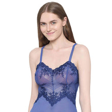 Load image into Gallery viewer, Wacoal Embrace Lace  Non Padded  Non Wired Bridal Wear Short Lace Babydoll Chemise - Blue 814191

