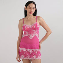Load image into Gallery viewer, Wacoal Embrace Lace Non Padded Non Wired Bridal Wear Short Lace Babydoll Chemise-Dark Pink 814191
