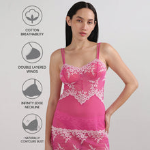 Load image into Gallery viewer, Wacoal Embrace Lace Non Padded Non Wired Bridal Wear Short Lace Babydoll Chemise-Dark Pink 814191
